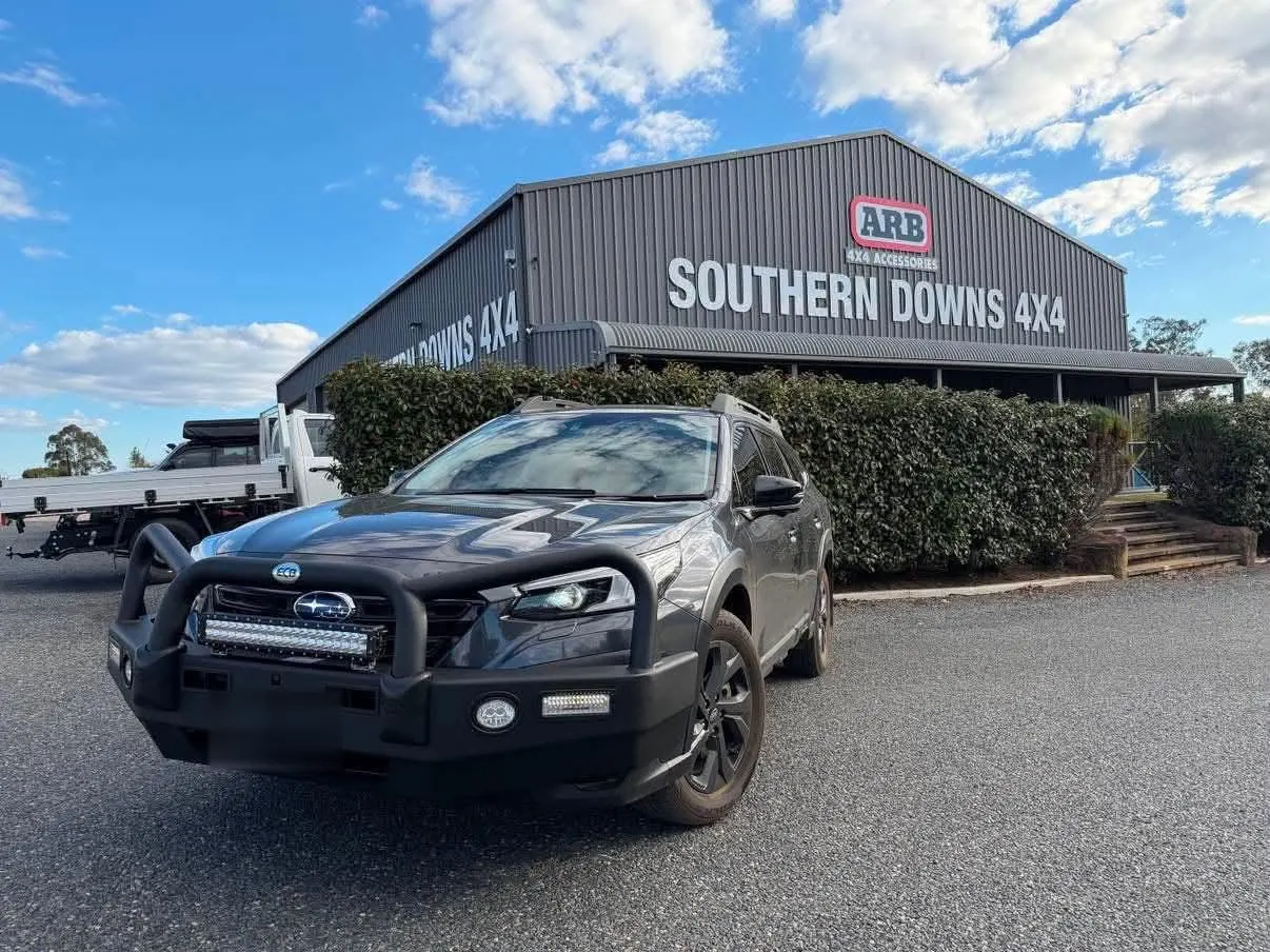 Customer vehicle parked outside the Southern Downs 4x4 shopfront